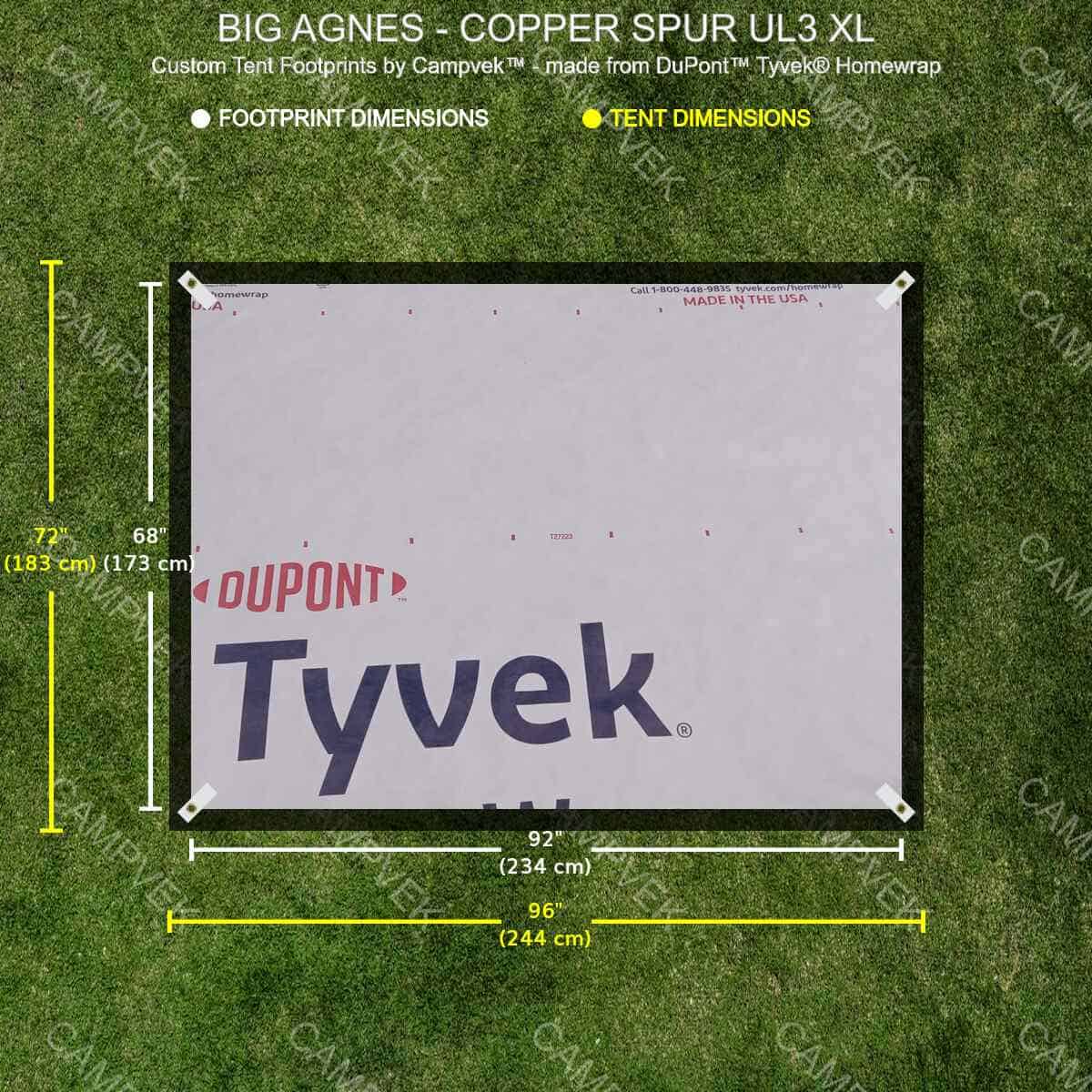 Tyvek Footprint for the Big Agnes Copper Spur UL3 XL Tent