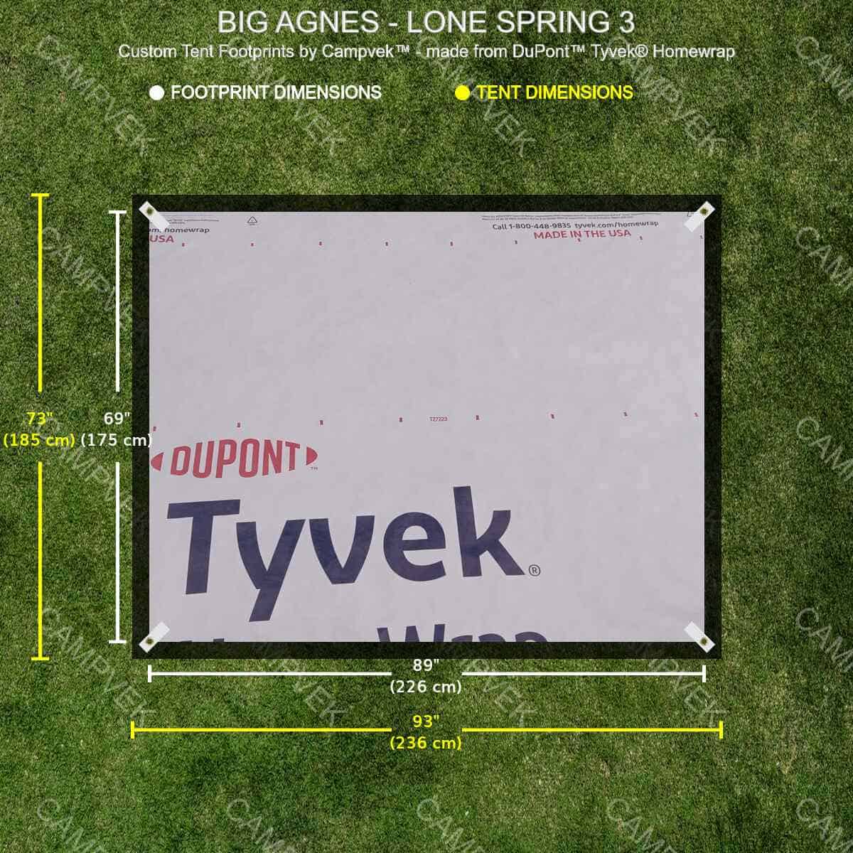 Tyvek Footprint for the Big Agnes Lone Spring 3 Tent