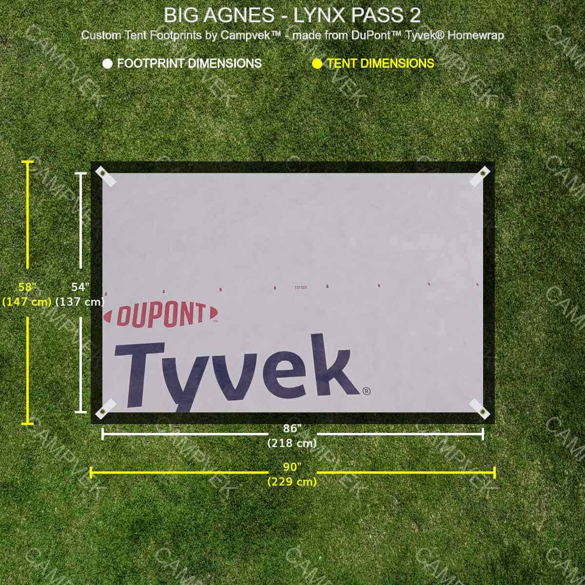 Tyvek Footprint for the Big Agnes Lynx Pass 2 Tent