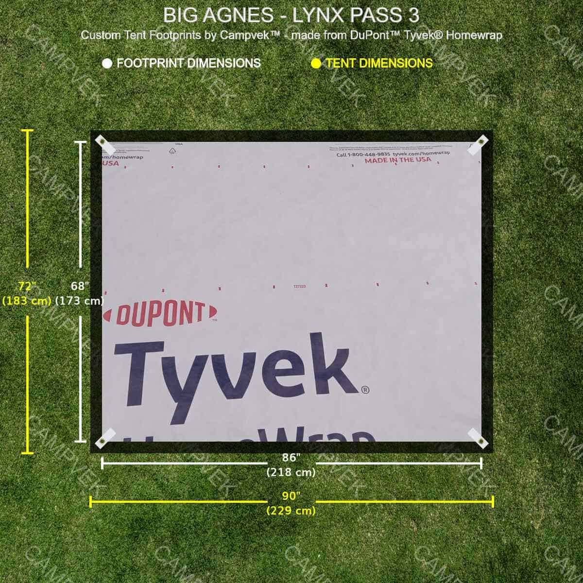 Tyvek Footprint for the Big Agnes Lynx Pass 3 Tent