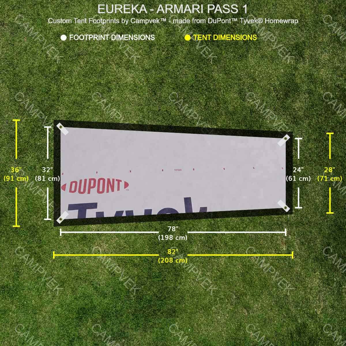 Tyvek Footprint for the Eureka Armari Pass 1 Tent
