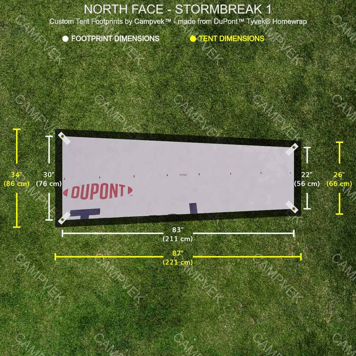 Tyvek Footprint for the North Face Stormbreak 1 Tent